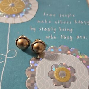 Carolee Gold-Tone Pearl Stud Earrings